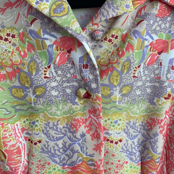 ✨Stunning Leslie Fay VINTAGE 70’S POLY SHIRT FRINGE MAXI DRESS BOHO CHIC - S/M - Picture 1 of 10